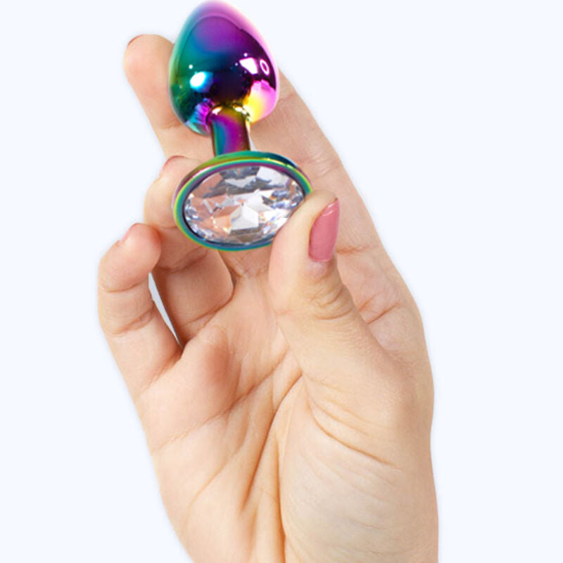 Secret play - butt plug in metallo rainbow misura piccola 7 cm