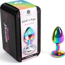 Secret play - butt plug in metallo rainbow misura piccola 7 cm
