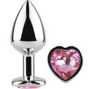 Secret play - butt plug in metallo cuore fucsia misura piccola 7 cm