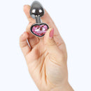 Secret play - butt plug in metallo cuore fucsia misura piccola 7 cm