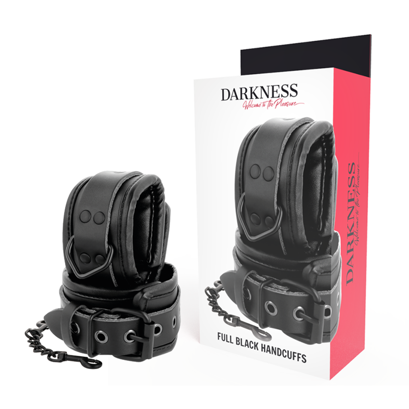 Darkness leather wrist restraints black-0