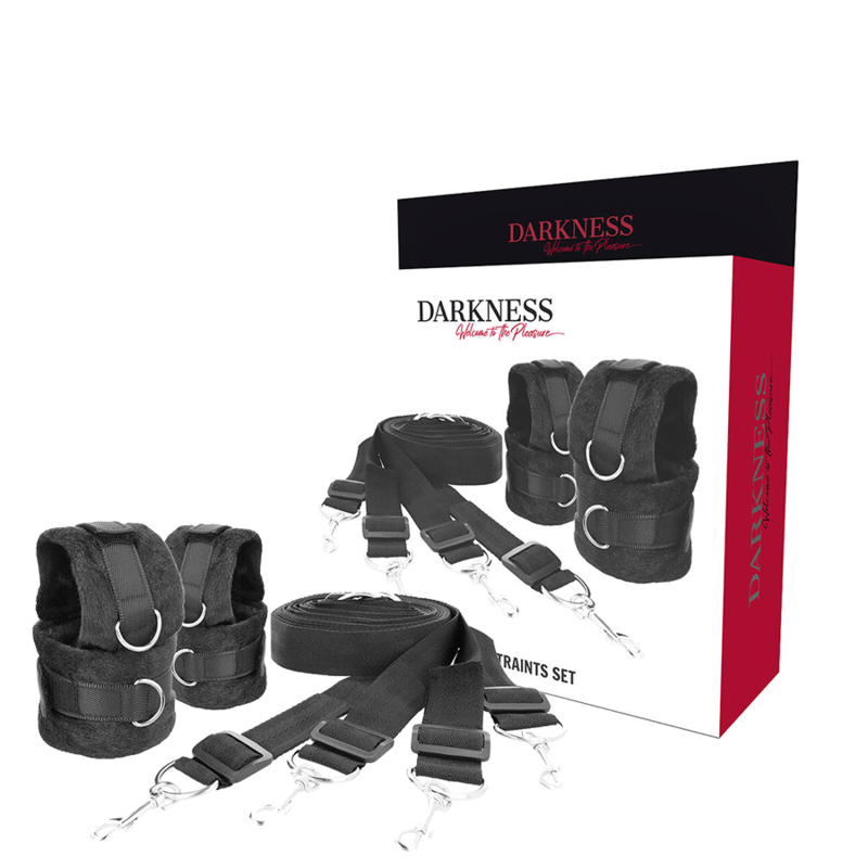 Darkness interlace over and under bed restraint set-0