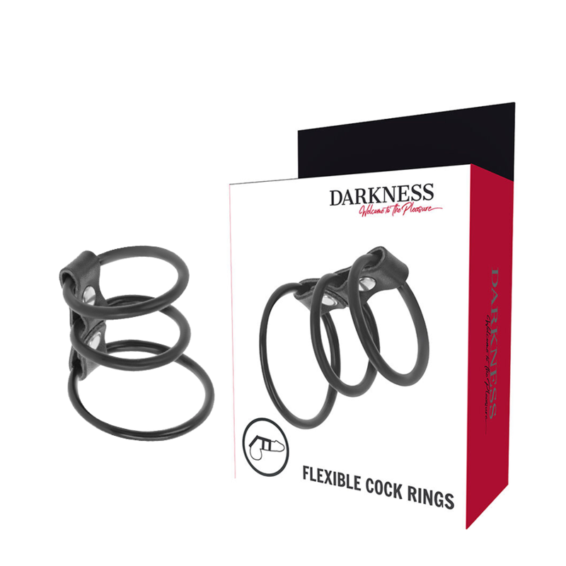 Darkness flexible cock rings set of 3-0