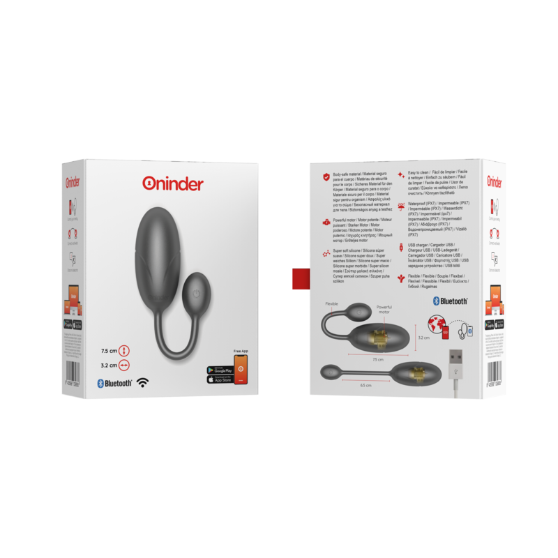 Oninder - tokyo vibrating egg black 7.5 x 3.2 cm free app