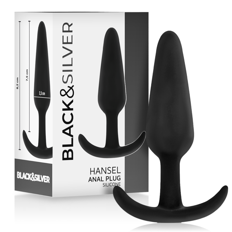 Black&silver - hansel silicone loop anal plug size s