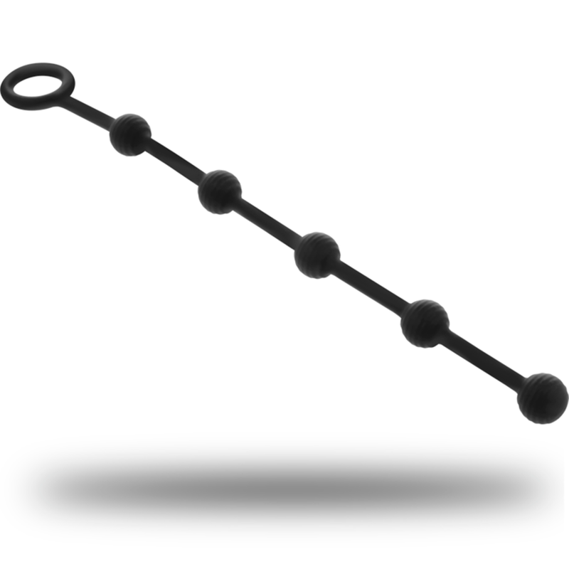 Black&silver - korg silicone anal chain 23 cm
