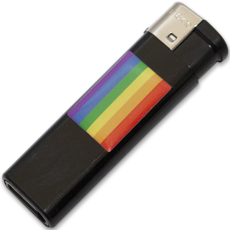 Pride - accendino nero con bandiera lgbt