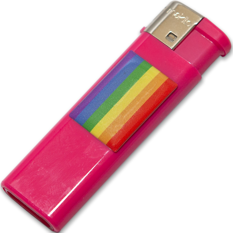 Pride - fuscia accendino con bandiera lgbt