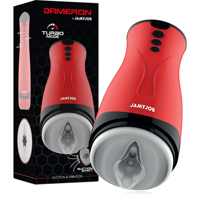Jamyjob - dameron masturbatore con aspirazione e vibrazione-1