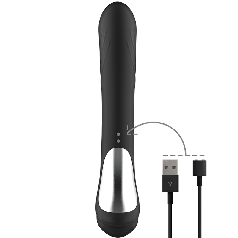 Black&silver - jamie stimulating vibe silicone rechargeable black-4