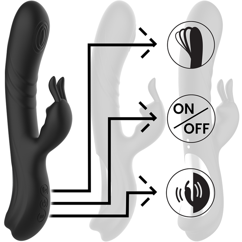 Black&silver - jamie stimulating vibe silicone rechargeable black-5
