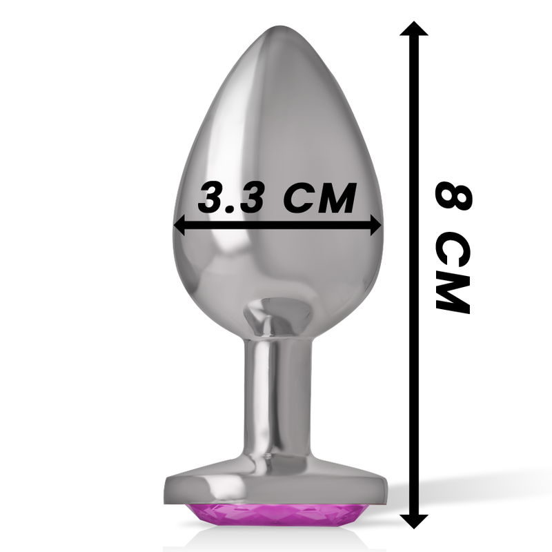 Intense - plug anale metallo alluminio cuore n rosa taglia m-3