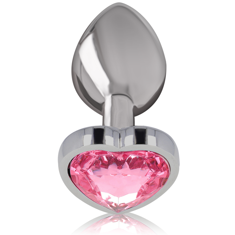 Intense - plug anale metallo alluminio cuore n rosa taglia m-1