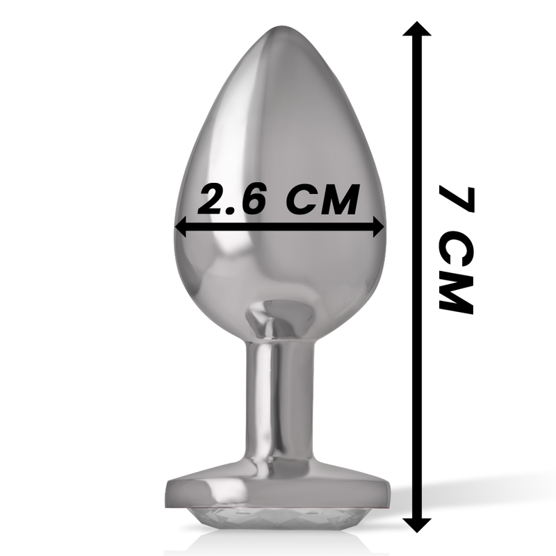 Intense - plug anale in metallo alluminio cuore bianco taglia s-3