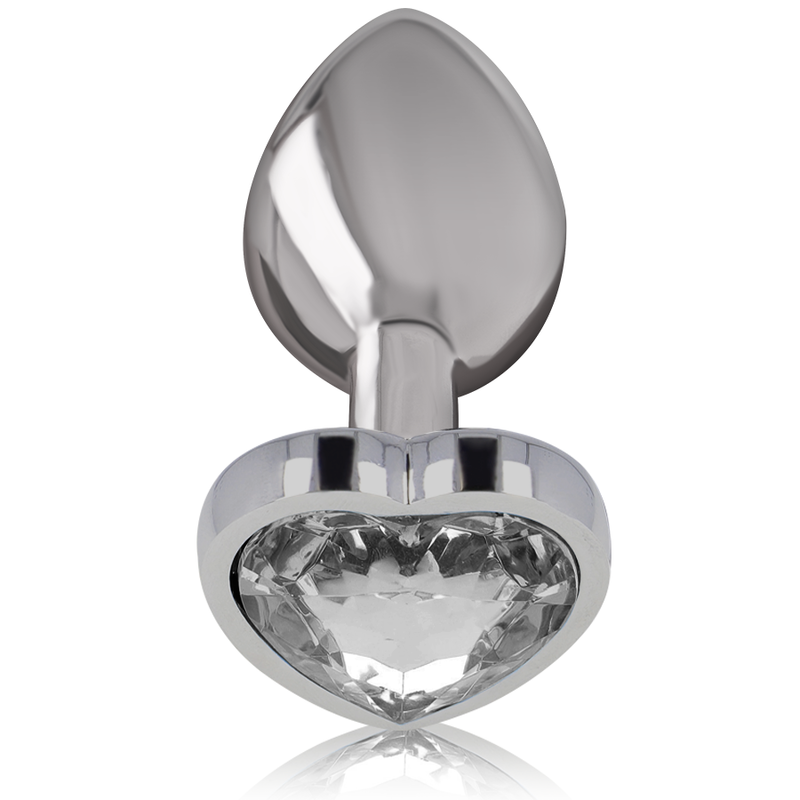 Intense - plug anale in metallo alluminio cuore bianco taglia s-1