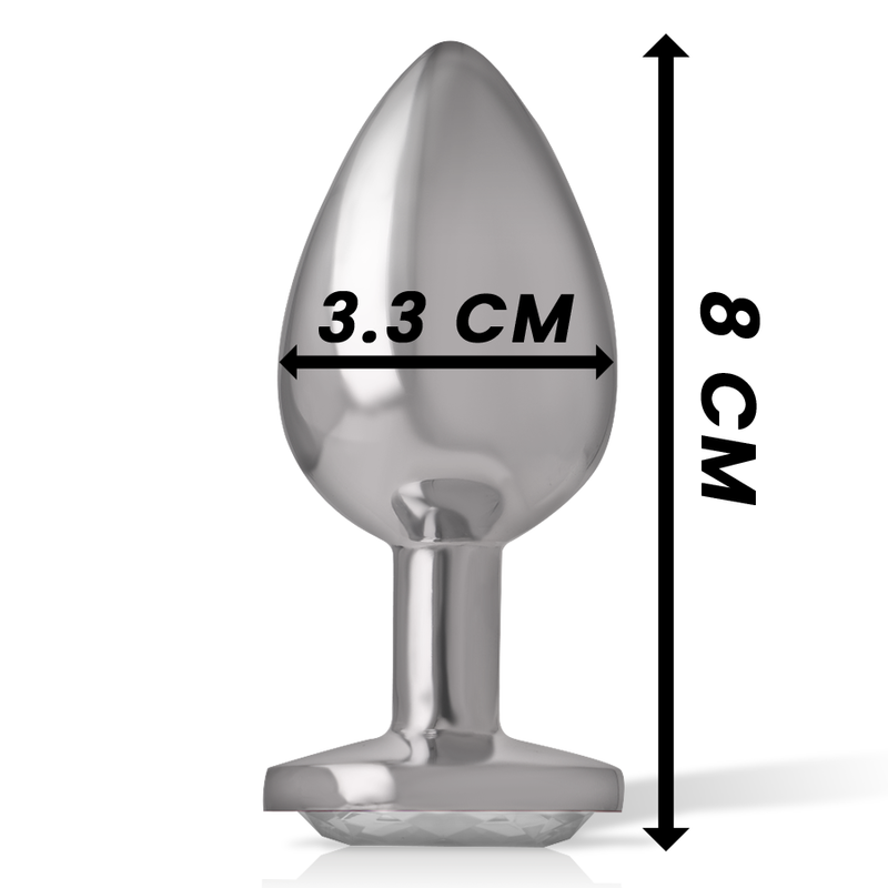 Intense - plug anale in metallo alluminio cuore bianco taglia m-3