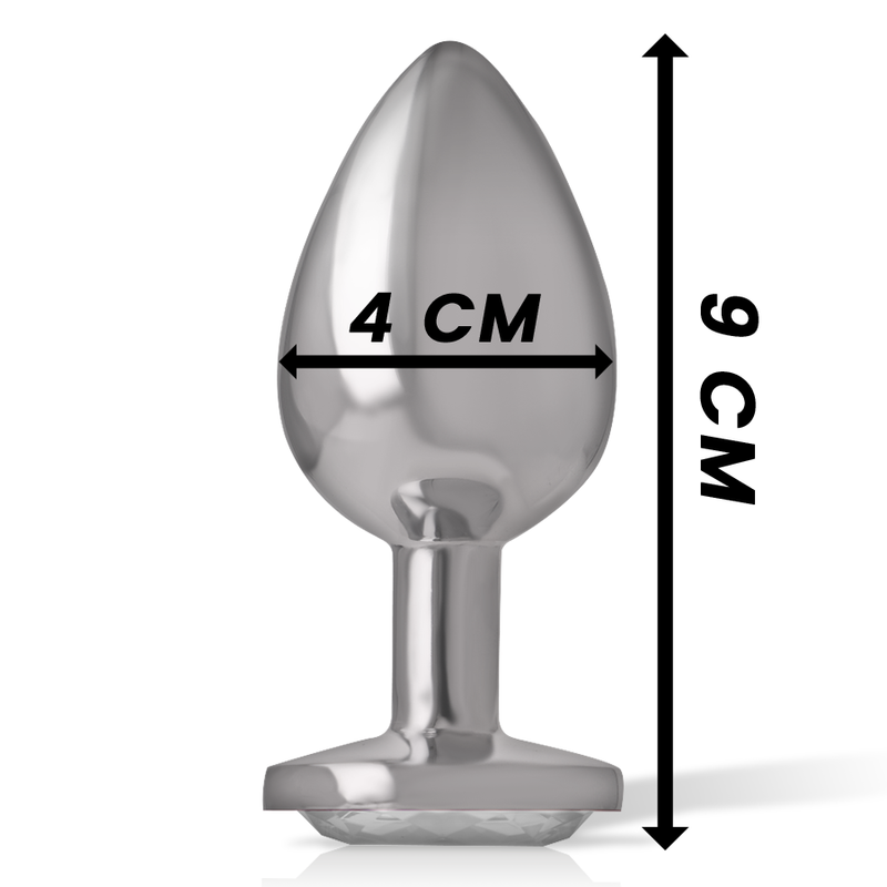 Intense - plug anale in metallo alluminio cuore bianco taglia l-3