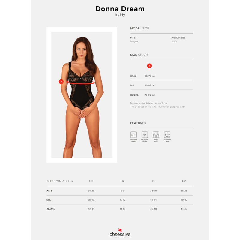 Obsessive - donna dream crotchless teddy xs/s-6