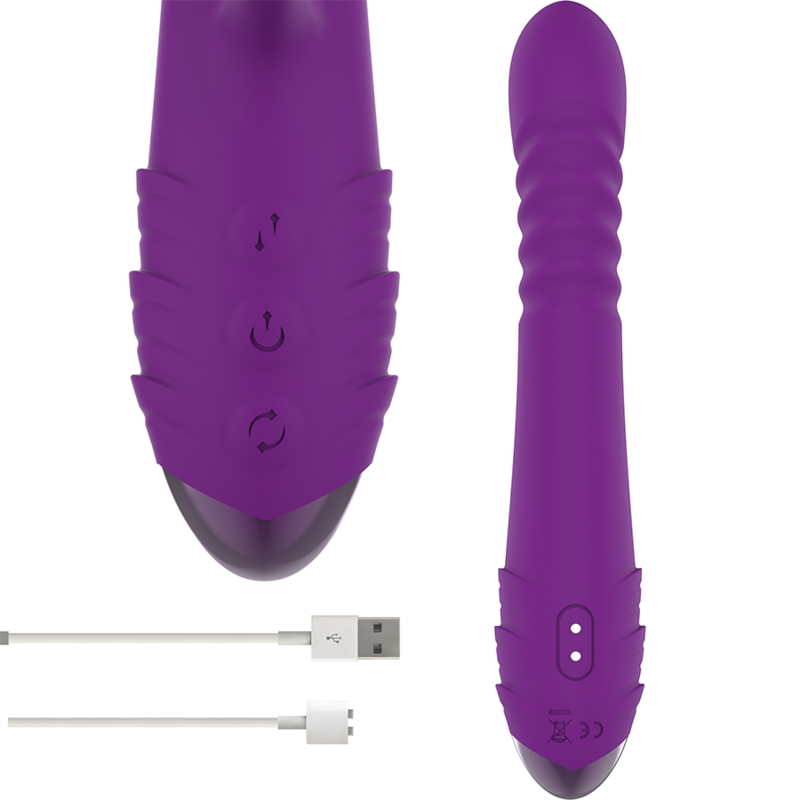 Intense - iggy vibrador multifunción recargable up & down con estimulador de clitoris morado-3