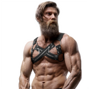 Fetish submissive attitude - arnés bulldog ajustable neopreno pecho cruzado con cremalleras hombre-2