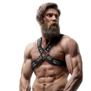 Fetish submissive attitude - arnés ecopiel pecho cruzado con remaches hombre-2