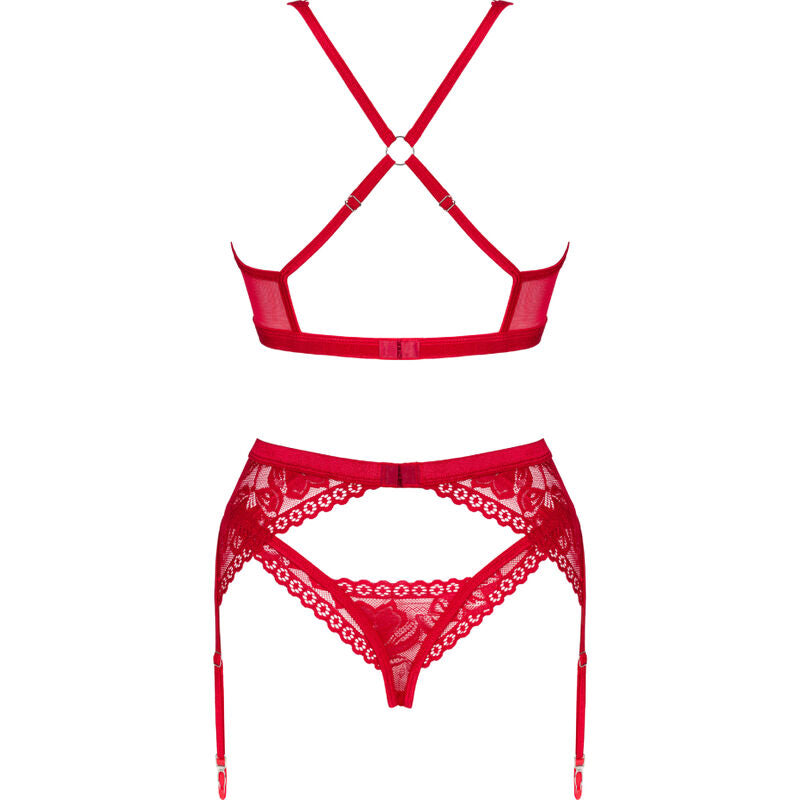 Obsessive - set tre pezzi lacelove rosso xs/s-5