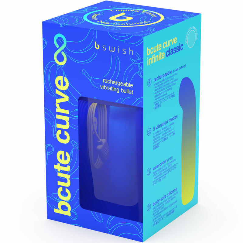 B swish - bcute curve infinite classic edicion limitada vibrador recargable silicona azul-5