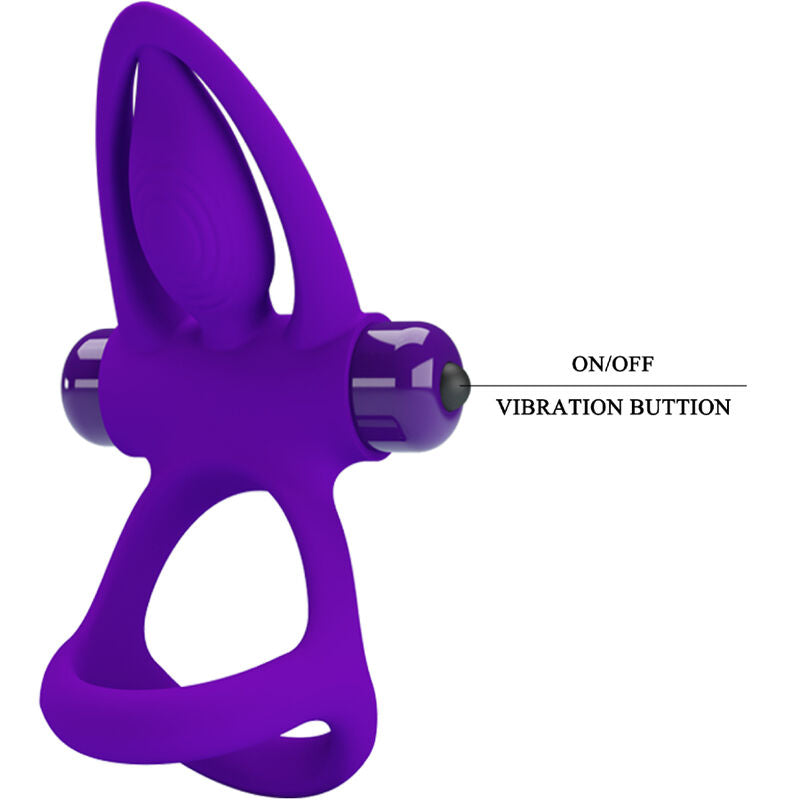 Pretty love - anello vibratore 10 vibrazioni in silicone violetto-6