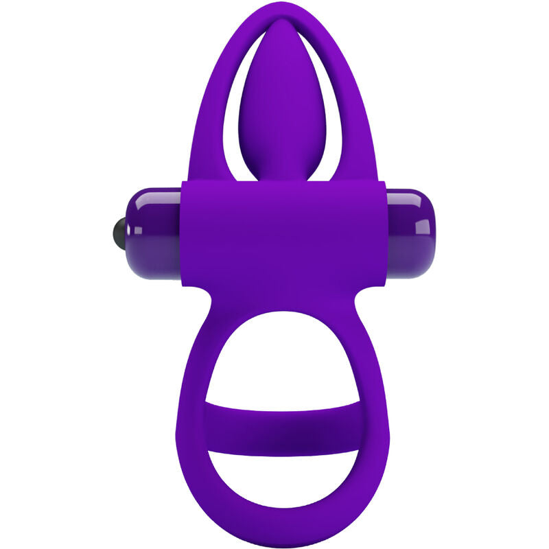 Pretty love - anello vibratore 10 vibrazioni in silicone violetto-3