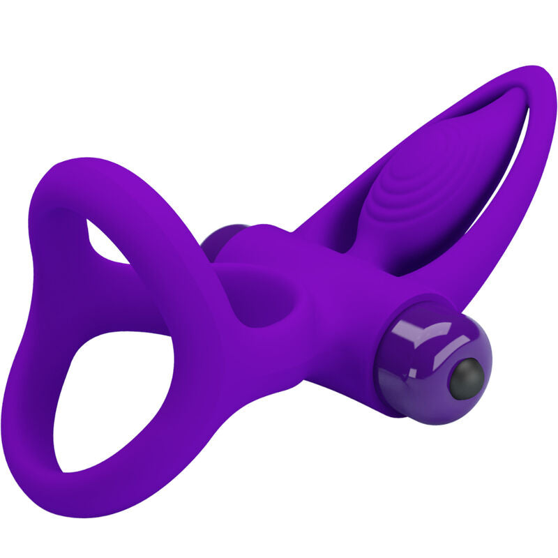 Pretty love - anello vibratore 10 vibrazioni in silicone violetto-4