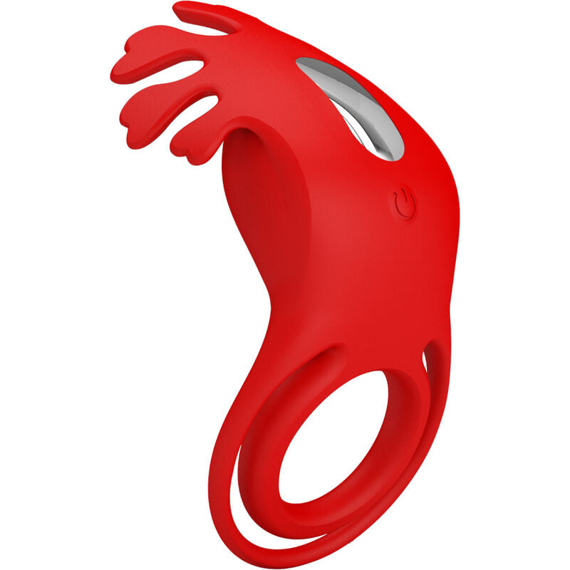 Pretty love - anello vibratore ruben 7 vibrazioni in silicone rosso-2