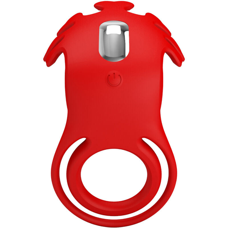 Pretty love - anello vibratore ruben 7 vibrazioni in silicone rosso-3
