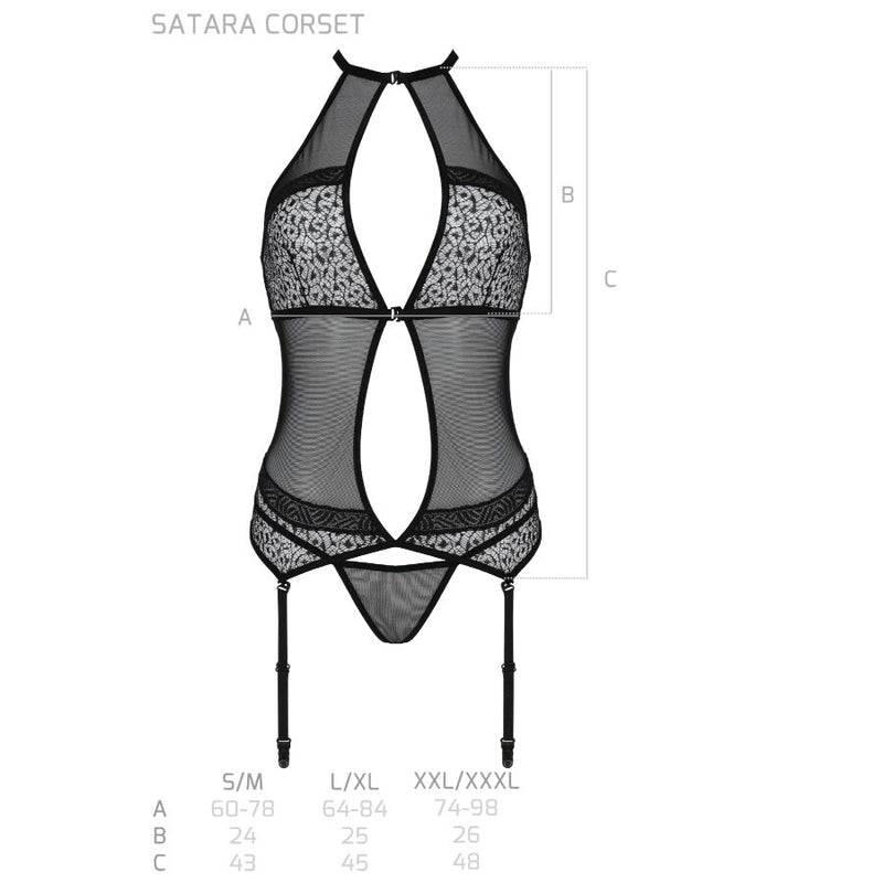 Passion - satara corset erotic line negro s/m-5