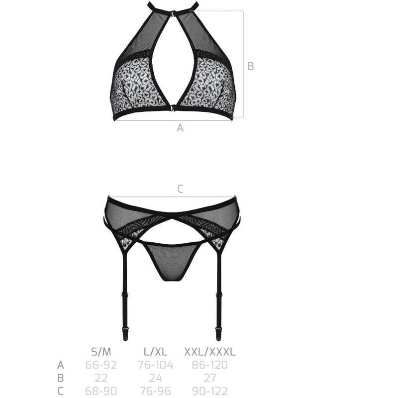 Passion - satara set erotic line negro l/xl-4