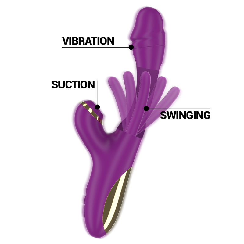 Intense - ateneo vibratore multifunzione ricaricabile 7 vibrazioni con lingua oscillante e succhiare viola-3