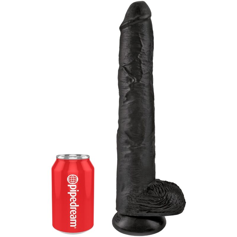 King cock - pene realistico con sfere 30,5 cm nero-4