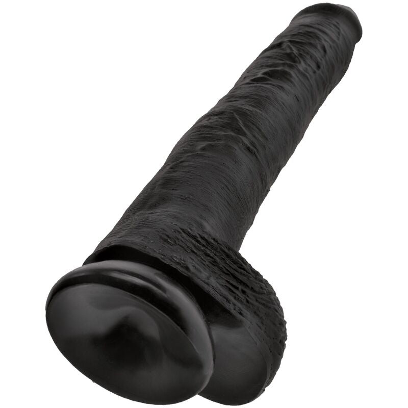 King cock - pene realistico con sfere 30,5 cm nero-3