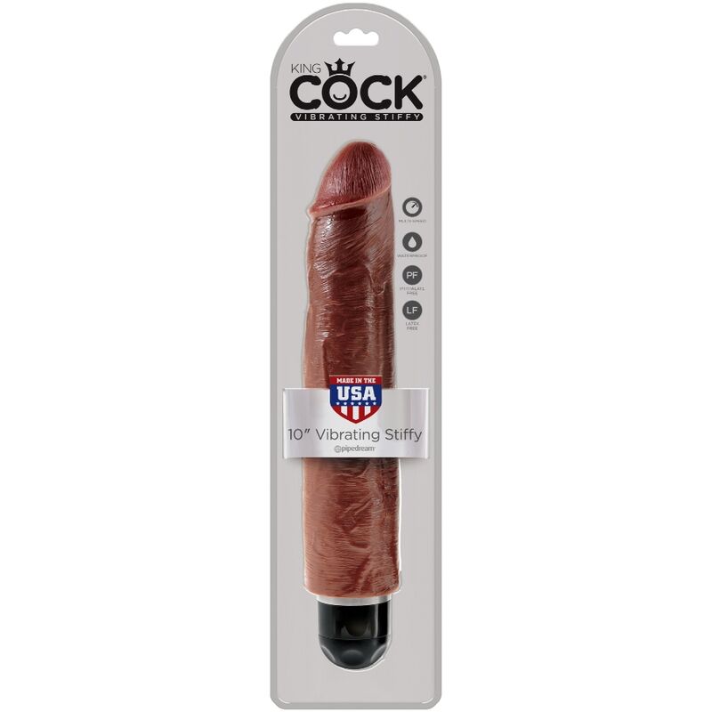King cock - vibratore realistico del pene 25,6 cm marrone-2