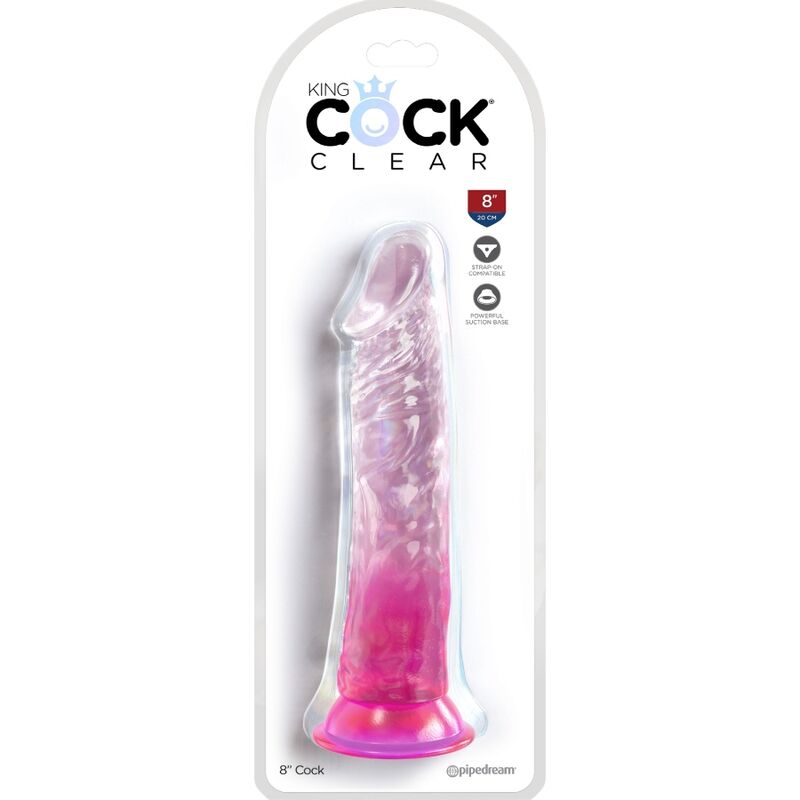King cock clear - pene realistico 19,7 cm rosa-1