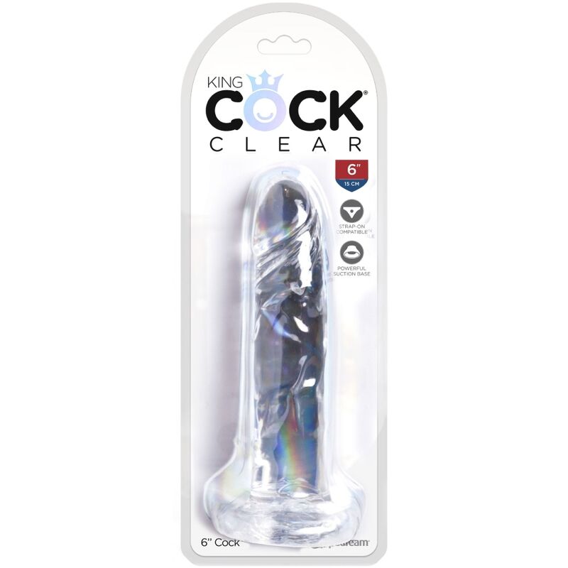 King cock clear - pene realistico 15,5 cm trasparente-3