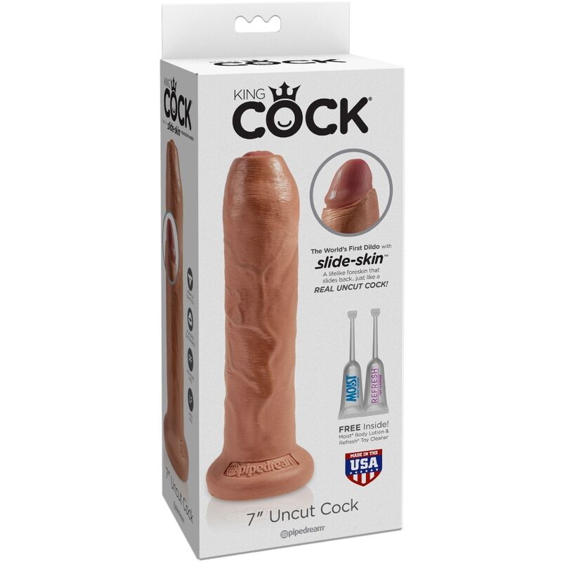 King cock - pene realistico non tagliato 17,8 cm caramello-2