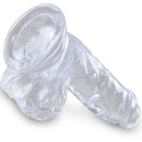 King cock clear - pene realistico con sfere 10,1 cm trasparente-3