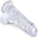 King cock clear - pene realistico con sfere 10,1 cm trasparente-2