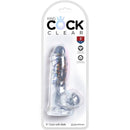 King cock clear - pene realistico con sfere 10,1 cm trasparente-4