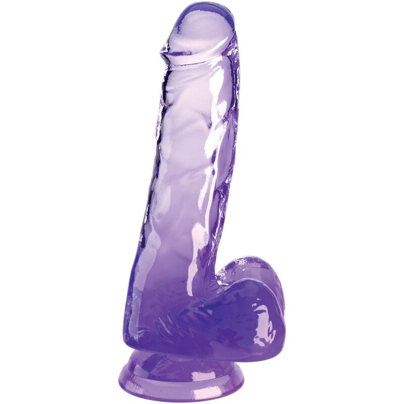 King cock clear - pene realistico con sfere 13,5 cm viola
