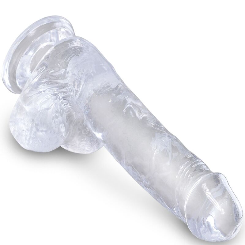 King cock clear - pene realistico con sfere 13,5 cm trasparente-2