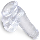King cock clear - pene realistico con sfere 13,5 cm trasparente-3