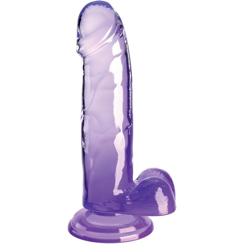 King cock clear - pene realistico con sfere 15,2 cm viola