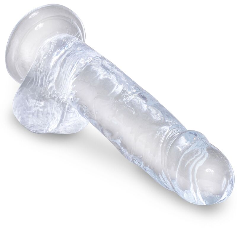 King cock clear - pene realistico con sfere 15,2 cm trasparente-2