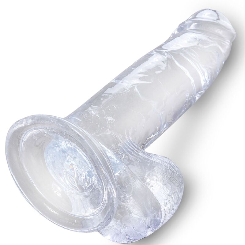 King cock clear - pene realistico con sfere 15,2 cm trasparente-3